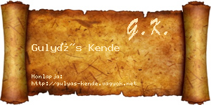 Gulyás Kende névjegykártya