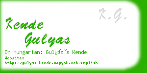 kende gulyas business card
